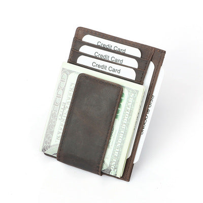 Personalized Money Clip with ID Window, Magnetic Clip Wallet, Blocking Monogrammed Slim RFID Wallet, Father's Day Gift