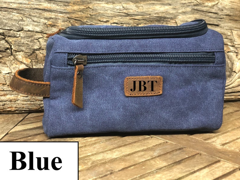 Dopp Kit Travel Bag, Personalized Groomsmen Gift, Custom Canvas Toiletry Bag, Father's Day Gift, Mens Toiletry Bag, Christmas Gift