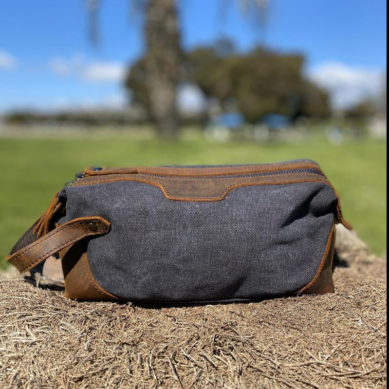 Personalized Toiletry Bag Gifts for Groomsmen, Gift For Him, Custom Dopp Kit, 3rd Anniversary Leather Shaving Kit - urweddinggifts