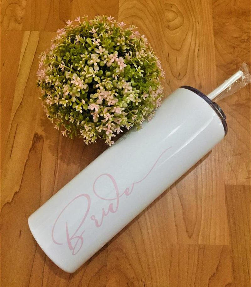 Personalized Bridesmaid Tumbler With Straw Insulated Tumbler Bridal Party Tumblers Wedding Tumblers Wine Tumblers - urweddinggifts