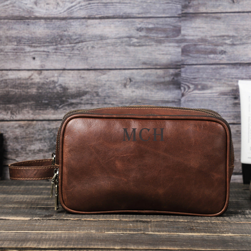 Personalized Groomsmen Gift, Toiletry Bag, Customized Leather Dopp