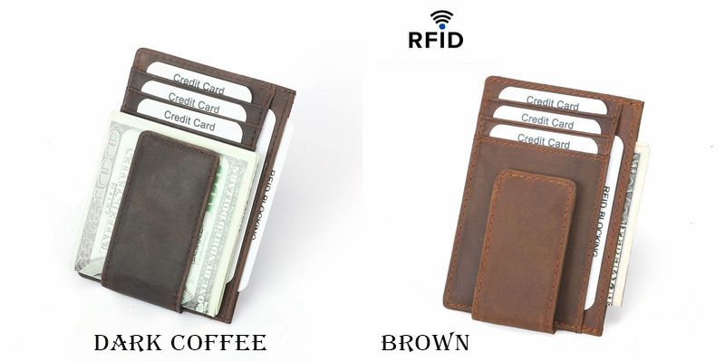 Minimalist Leather Bifold Wallet - Brown Leather Mini Wallet - Slim Card Holder - Cowhide Leather Card Wallet - Gift for Him Style #2